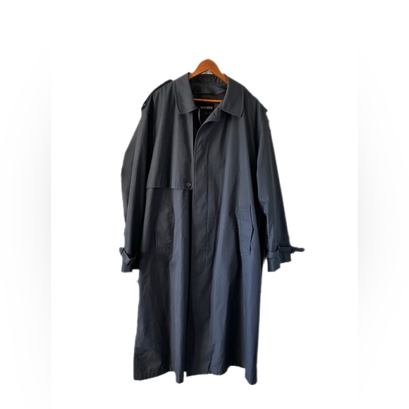 CLASSIC 90s Vintage Neutral Grey Men’s Wear Oversized Trench‎ Coat - Picture 11 of 16